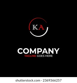 KA creative modern letters logo design template