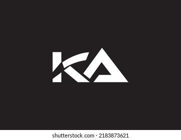 KA creative modern monogram minimalist logo design