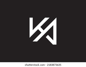 KA creative modern monogram minimalist logo design