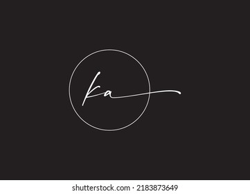 KA creative modern monogram minimalist logo design