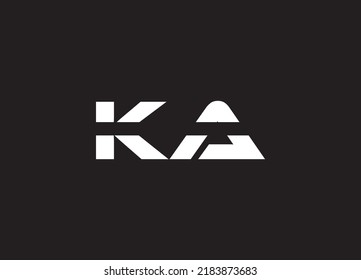 KA creative modern monogram minimalist logo design