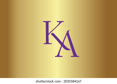 Logo elegante de KA con iniciales para vector de empresa