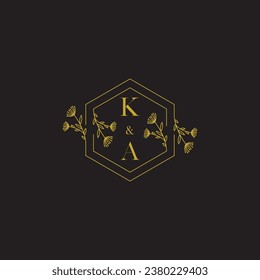 KA elegant wedding initial logo in high quality professional design that will print well across any print media