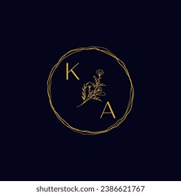 KA elegant wedding initial logo in high quality professional design that will print well across any print media