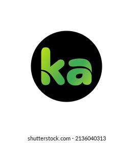 ka gradient alphabet letter logo for branding and business. Design for lettering and corporate identity. Professional template icon.