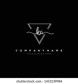 KA handwriting initial logo template vector.