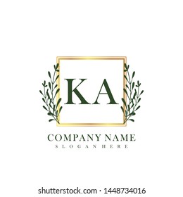 KA Initial beauty floral logo template