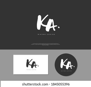 KA Initial handwriting or handwritten logo for identity. Logo with signature and hand drawn style.