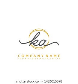 KA Initial handwriting logo concept