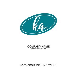 KA Initial Handwriting Logo Template Vector