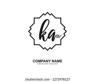 KA Initial Handwriting Logo Template Vector