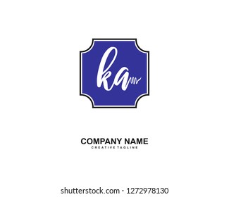 KA Initial Handwriting Logo Template Vector