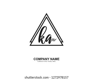 KA Initial Handwriting Logo Template Vector