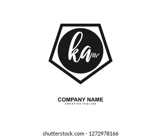 KA Initial Handwriting Logo Template Vector
