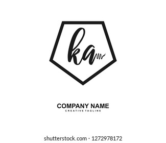 KA Initial Handwriting Logo Template Vector