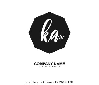 KA Initial Handwriting Logo Template Vector
