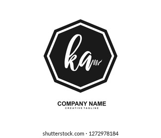 KA Initial Handwriting Logo Template Vector