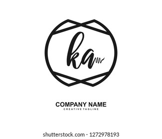 KA Initial Handwriting Logo Template Vector