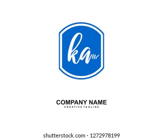 KA Initial Handwriting Logo Template Vector