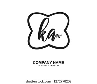 KA Initial Handwriting Logo Template Vector