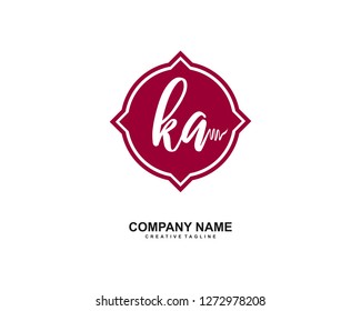 KA Initial Handwriting Logo Template Vector
