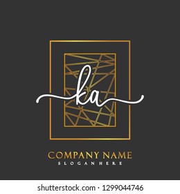 KA Initial Handwriting logo template vector