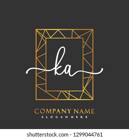 KA Initial Handwriting logo template vector