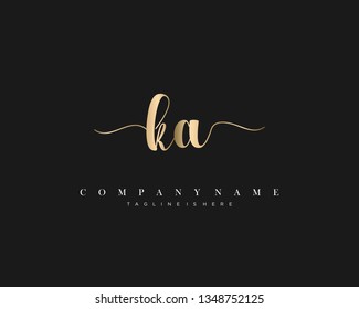 KA initial handwriting logo template vector