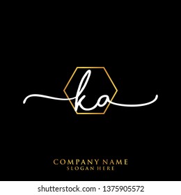 KA Initial handwriting logo template