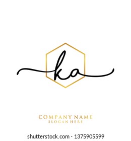 KA Initial handwriting logo template