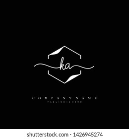 KA initial handwriting logo template vector