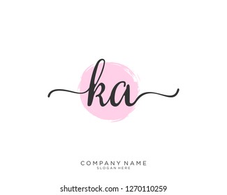 KA Initial handwriting logo vector 