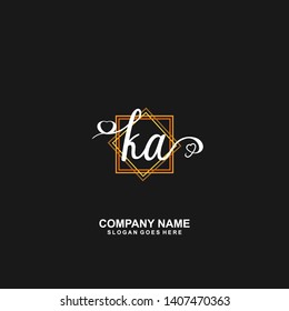 KA Initial handwriting logo vector