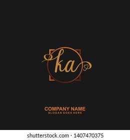 KA Initial handwriting logo vector