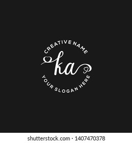 KA Initial handwriting logo vector