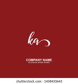 KA Initial handwriting logo vector