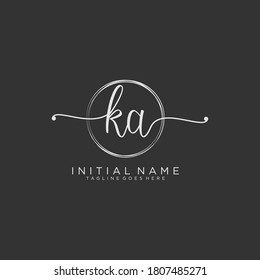 KA Initial handwriting logo vector