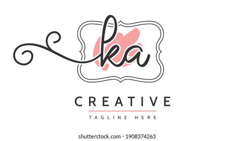 KA Initial handwriting logo vector