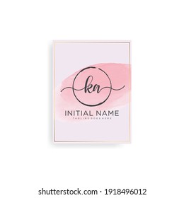 KA Initial handwriting logo vector. Hand lettering Watercolor background for designs.