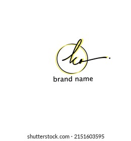 ka initial handwriting logo vector