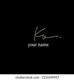 Ka initial handwriting logo vector