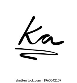 Ka initial handwritten logo for identity