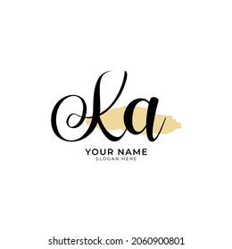 KA Initial letter handwriting and signature logo