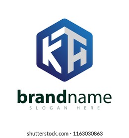 KA Initial letter hexagonal logo vector