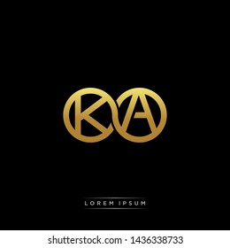 KA initial letter linked circle capital monogram logo modern template