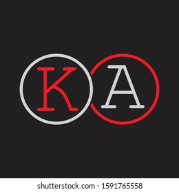 KA Initial letter linked circle capital monogram logo modern template