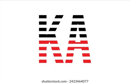 KA initial letter negative space minimal logo design vector. monogram, symbol, emblem, elegant, abstract, sign, typography, minimalist, premium, flag, business, company, corporate, commercial, brand