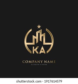 KA Initial Letter Real Estate Luxury house Logo Vector art for Business, Building, Architecture