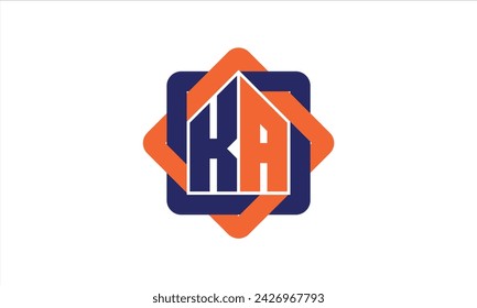 KA initial letter real estate builders logo design vector. construction ,housing, home marker, property, building, apartment, flat, compartment, business, corporate, house rent, rental, commercial