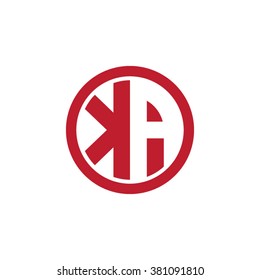 KA initial letters circle business logo red